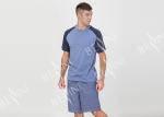 Breathable Mens Designer Loungewear Sets Polycotton Jersey Raglan Sleeve Tee