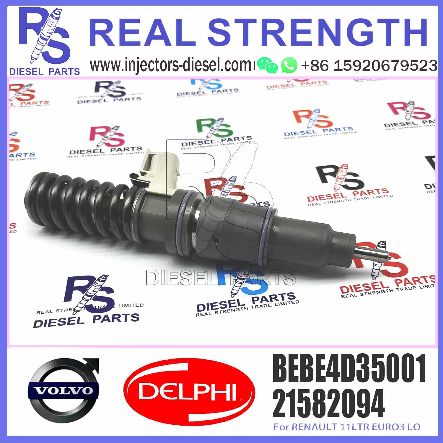 injector common rail injector 3801432 BEBE4D35001 For RENAULT MD11 EURO 3 LOW fuel injector BEBE4D04001