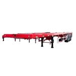 Tri-Axle 4 Axle 20FT 40FT Extendable Container Flatbed Truck Trailer With