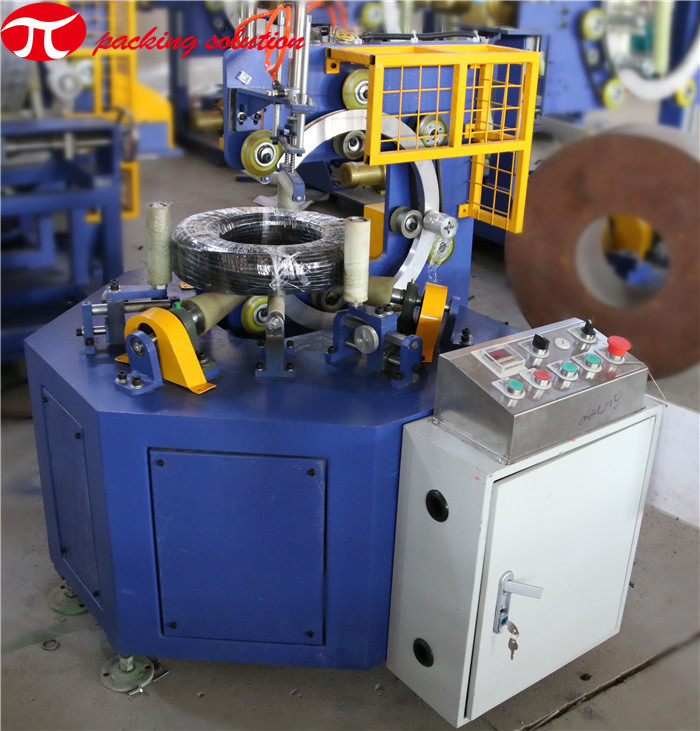 Plastic HDPE Pipe Coil Stretch Film Wrapping Machine With PLC Control Electric Driven