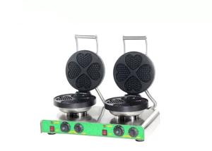 Quality Table Top Auxiliary Kitchen Equipment Heart Shape Double Waffle Maker wholesale