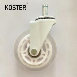 Quality Wear Resistant Silicone 3inch 75mm White PU Transparent Casters for Furniture Wheels wholesale
