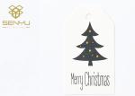 Christmas Printing Paper Hang Tags White Color Matte Finishing Surface Coating