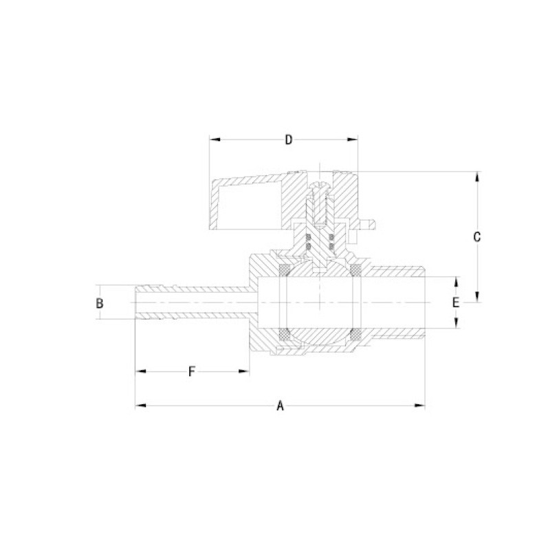 Smooth Brass Gas Ball Valve With Hose Connector X Male PTFE Seal Valve