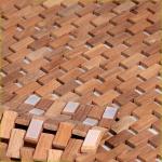 Space Saving Roll Up 50*70*0.8cm Vented Teak Wood Bath Mat
