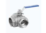 CF8M Stainless Steel Ball Valve Reduced Bore 3 Way 1000 PSI With Thread