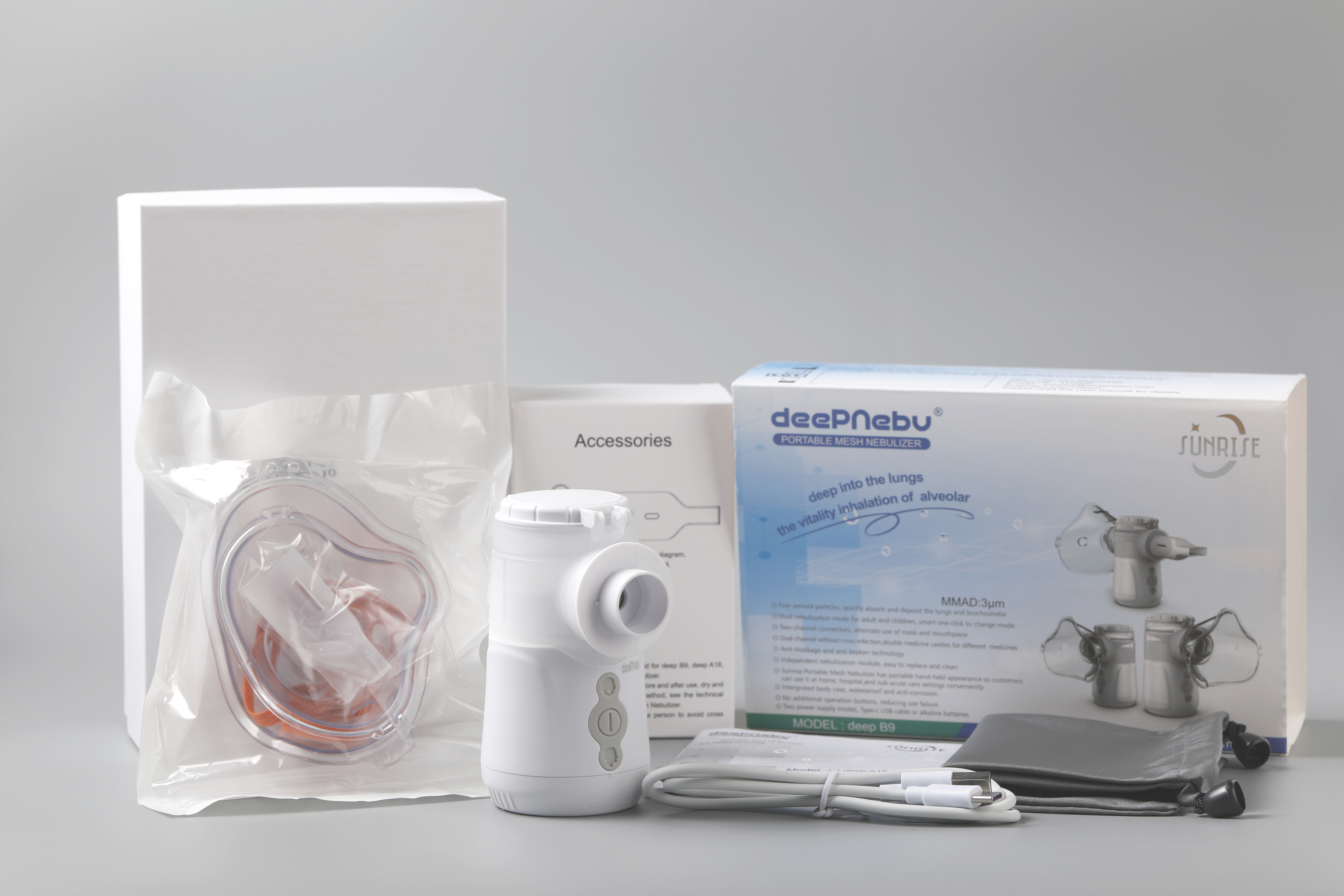 Family Healthcare Mesh Nebulizer Machine 1μm - 4.7μm For Cold And Cough