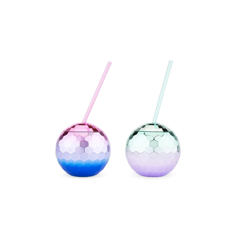 Party Decor 1970s Disco Ball Tumbler Cup Party Sipper Cups With Straw
