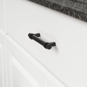 Quality 6.63-inch Stainless Steel Straight Bar Cabinet Handle 5-inch Hole Center Flat Black wholesale