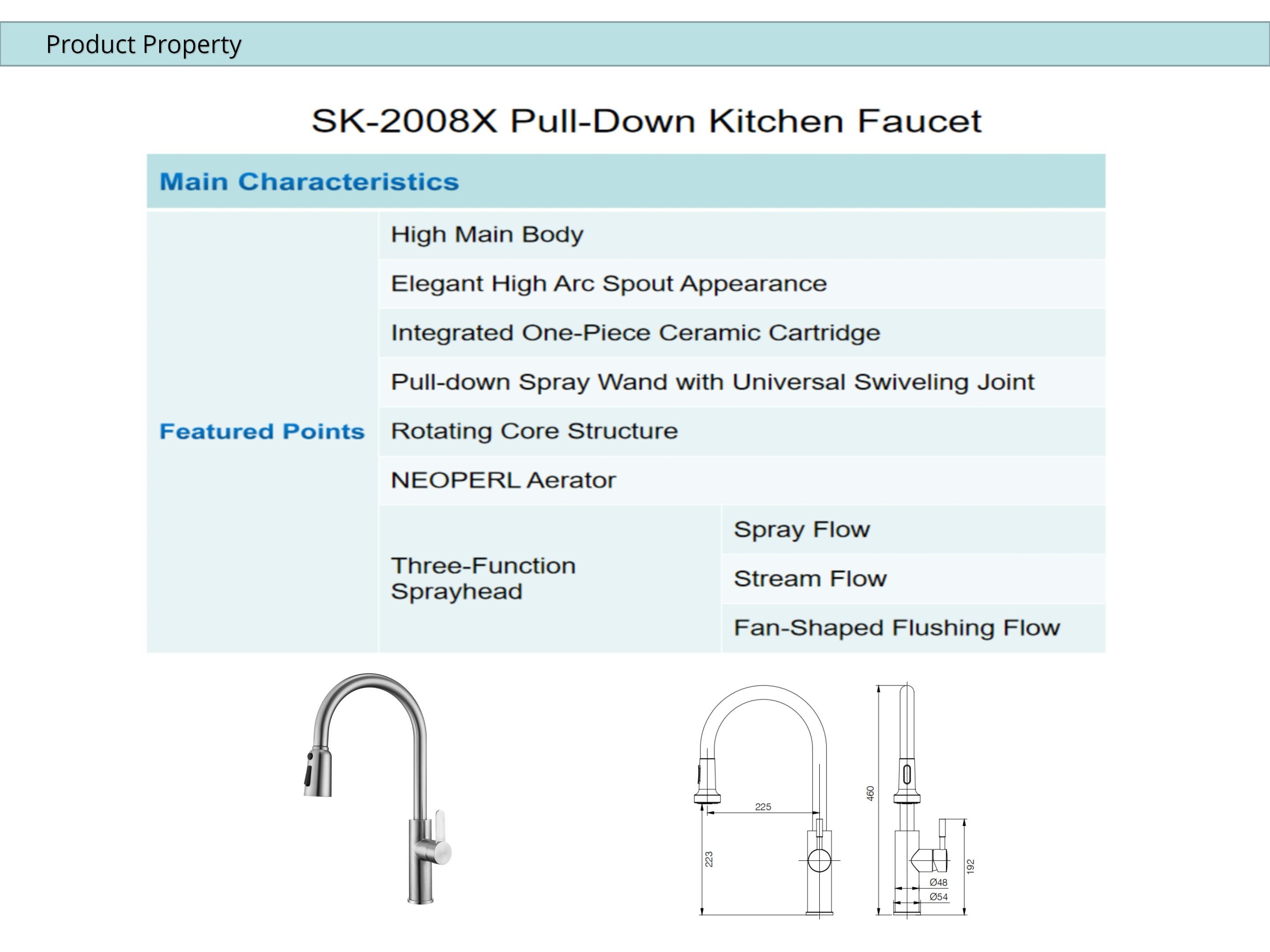 Brushed Nickel Touch Sensor Kitchen Faucet Pull Down Mixer HOMEKA