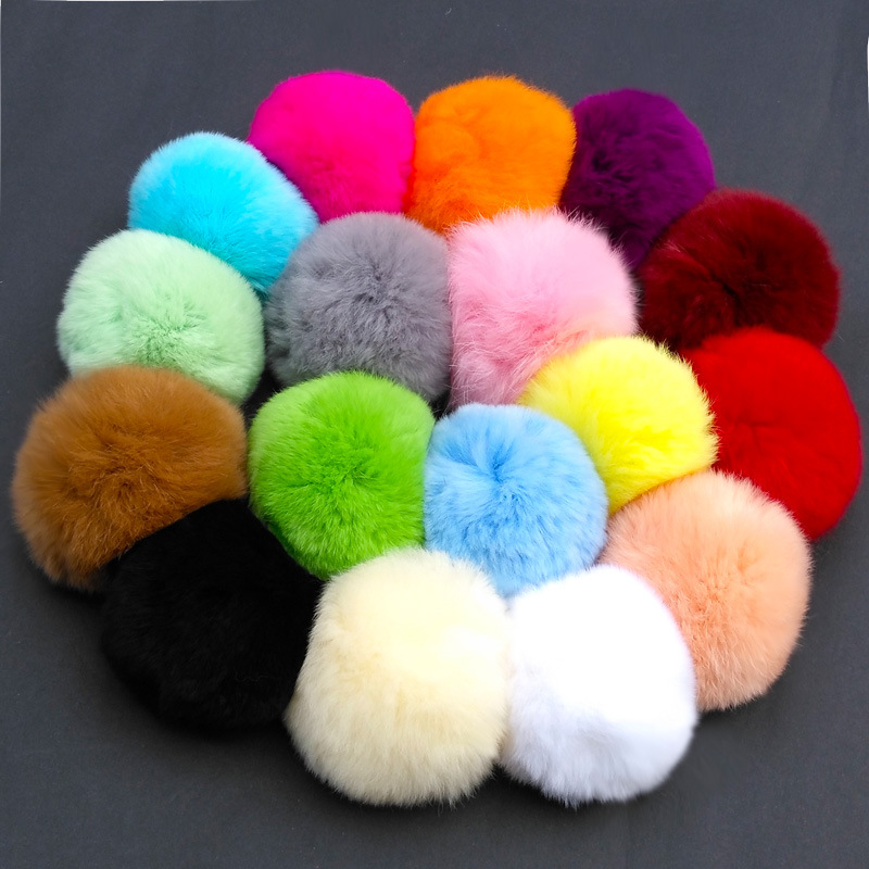 Handbag Pom Pom Fluffy Keyring , Faux Fur 120mm Unique Keychains For Women