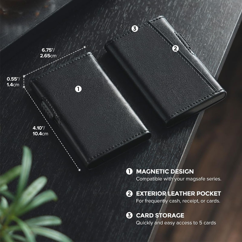 Mens Leather Aluminum Pop Up Wallet Case Card Holder with Custom Logo Avaliable