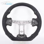 D Shape Black Alcantara Sports Cadillac Xt5 Steering Wheel Carbon Fiber Gloss