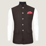Customized Modern Fit Mens Mandarin Collar Waistcoat For Special Occasion 100%