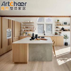 Quality Contemporary High Gloss Kitchen Units Cabinets American Walnut Wood Veneer Cabinet wholesale