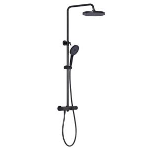 Quality Contemporary Rainfall Shower Head System Bathroom Rain Mixer Shower Combo Set Black wholesale