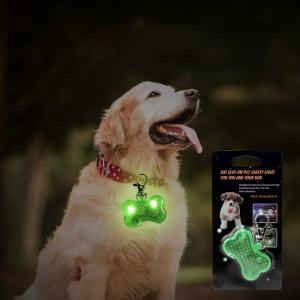 Quality Silicone Luminous Pet Tag Anti Loss Dog Bone Tag LED Flashing Dog Collar Tag wholesale
