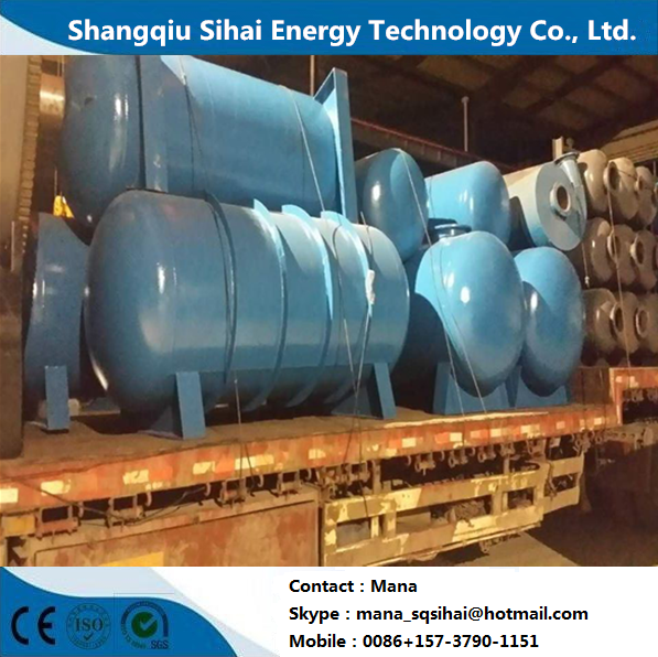 380V Used Plastic Tyres Recycling Machine For Fuel Oil Carbon Black Directly Heating