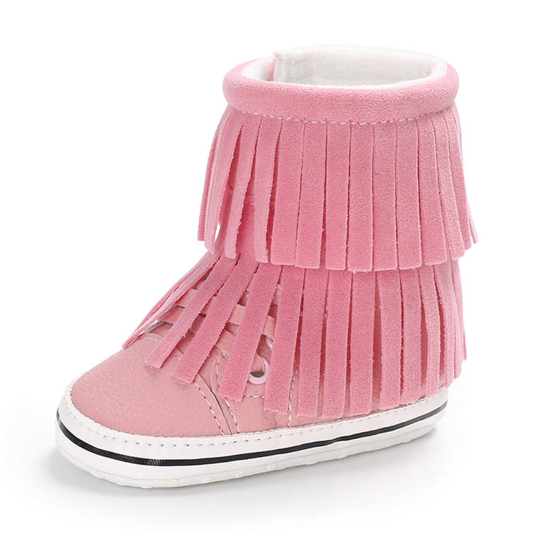 New fashion PU Leather Tassel 0-2 years boy and girl hook loop baby booties