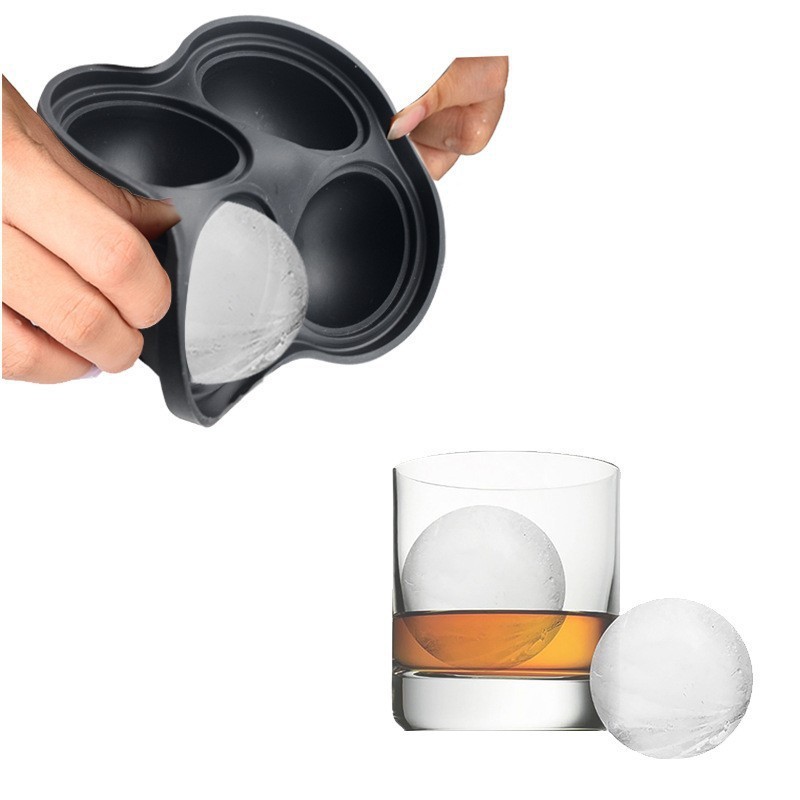 Ice Cube Tray, 2.5inch Ice Cube Molds, 2 Cavity Silicone Rose & 2 Diamond Ice Ball Maker, Easy Release Large Ice Cube Form For Chilling Cocktails,