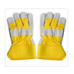 Men Rubberized Cuff Half Lining Cow Split Leather Gloves