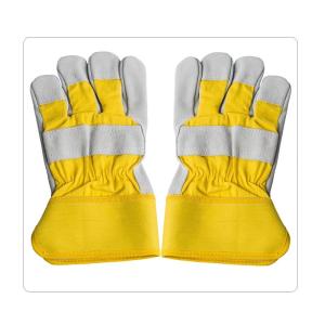 Quality Men Rubberized Cuff Half Lining Cow Split Leather Gloves wholesale
