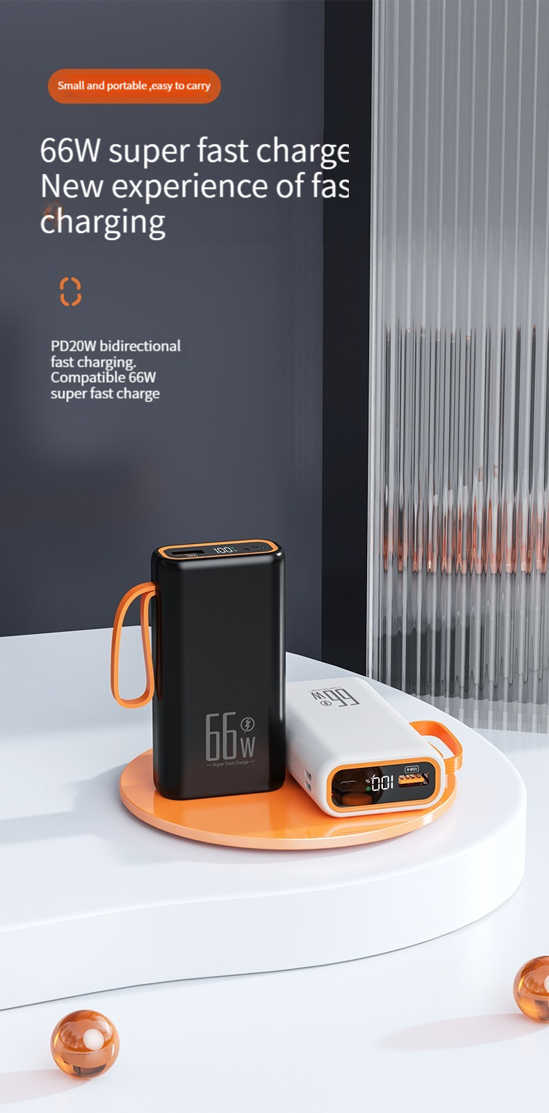 Fast Charging 22.5W Power Charger for Mobile Phones Devices Mini 10000mah Power Bank