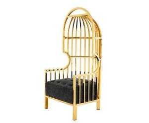 Quality Velvet Seating Gold Bird Cage Chair Stainless Steel Metal Frame wholesale