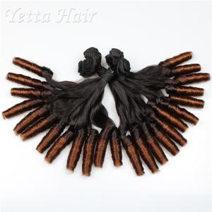 Quality Indian Natural Funmi Hair Weave , Ombre Human Hair Extensions With Spiral Curl wholesale