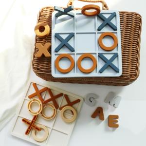 Quality MOQ 50 Sets Silicone XO Tic Tac Toe Puzzle Customizable Logo Colors BPA Free CE Certificate Silicone Toys wholesale