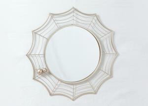 Quality Living Room Rose Gold Spider Web Metal Wall Art Mirror wholesale