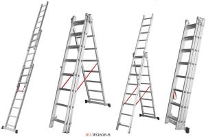 Quality Anti Slip 150kg 3x8 Aluminium Multi Purpose Ladder En131 wholesale