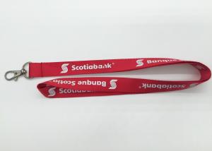 Quality Red professionnal customized silk screened nylon lanyard with any logo wholesale