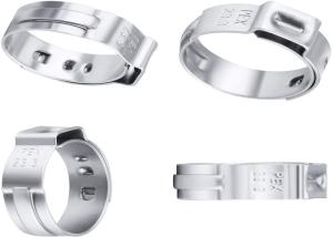 Quality Band Thickness 6-10mm Petrol Pipe Clamps , Tumbled / Polished Stepless Ear Clamp wholesale