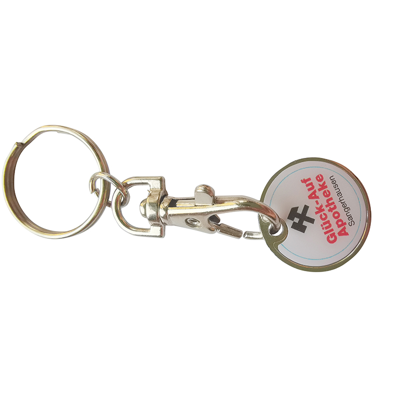 Custom Supermarket Metal Token Coins Shopping Cart Trolley Token Keychain