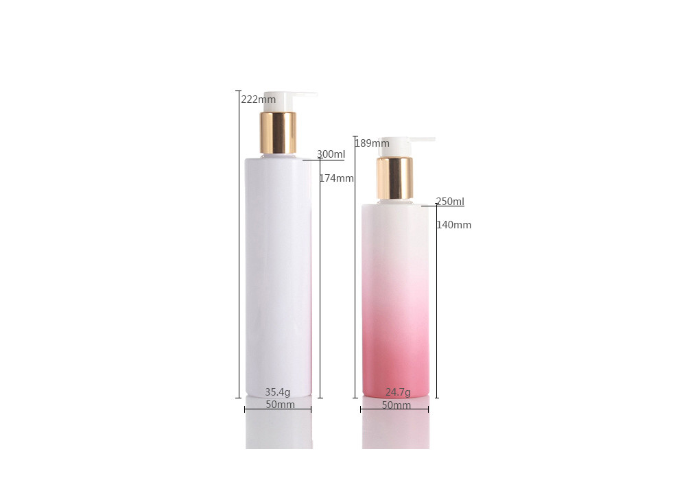 250ml 300ml Shower Gel Bottle Cylindrical High-End Shampoo Plastic Bottle Anodized Aluminum Press Empty Bottle