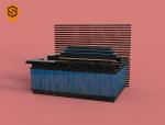Non Porous Solid Surface Bar Counter Square Reception Desk