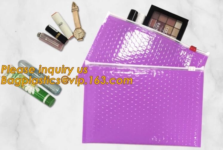 Cosmetic Pink Slider Padded Bag/Silver k Bag With Bubble,Padded Envelopes Cheap Aluminium Foil k Holographic