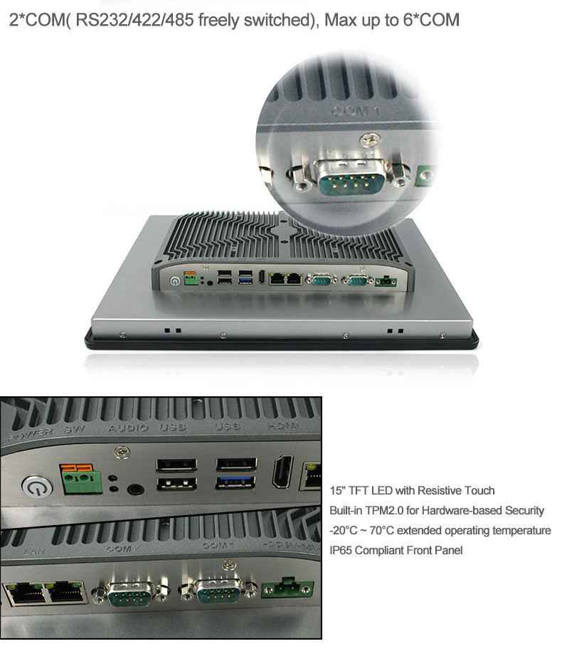J1900 15 Embedded Touch Panel PC MSATA 64G 120G SSD Outdoor Use
