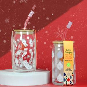 Quality 24ozcolor Changing Plastic Cup Christmas Tumbler With Straw wholesale