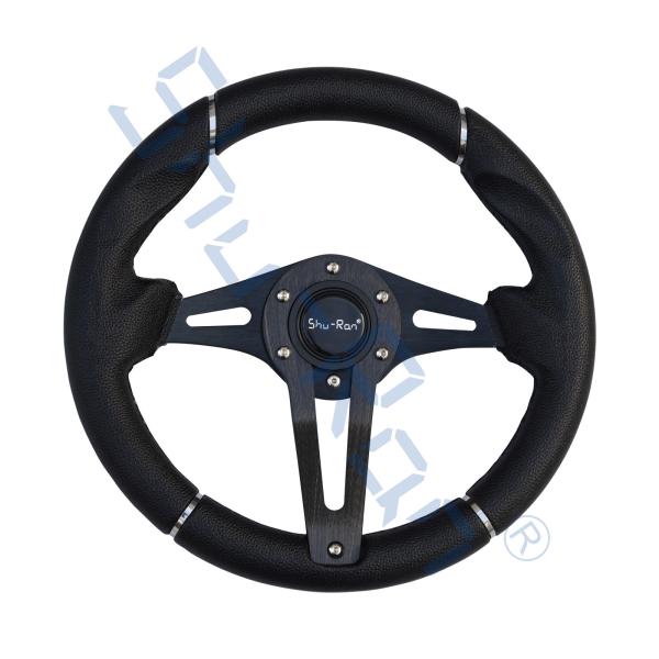 Golf Cart Challenger Black Grip/Black Spokes Steering Wheel For Club Car, EZGO,