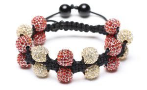 Quality Shamballa Bracelet, Crystal Pave Alloy Beads, Double Row wholesale