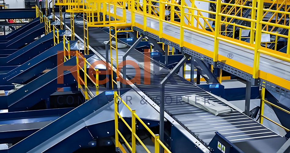 E Commerce Facilities Narrow Belt Sorter High Efficient Low Noise