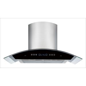 Quality 900 Cfm Curved Glass Cooker Hood Range For Hotel wholesale