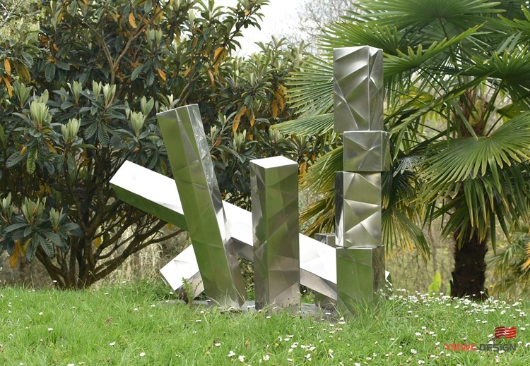Artistic Installation Large Outdoor Abstract Stainless Steel Sculpture for Home Decor