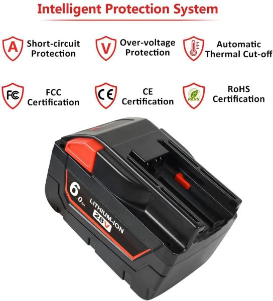 Slide Pack Battery Replacement Milwaukee 28V 6000mAh Rechargeable Power Tool