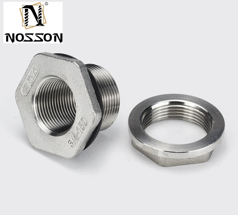Stainless Steel 1/2" Equal Bulkhead Water Tank Connector for Long-Lasting Water Connections in Industrial Applications