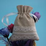 Lace Heart Wedding Candy Jute Drawstring Bag Cute For Party Decoration