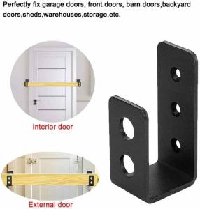 Quality OEM Custom Black Powder Coated Stamping Metal U Shape Door Barricade Brackets wholesale