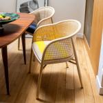 OEM 62X62X75cm Wooden Rattan Armchair For Beach